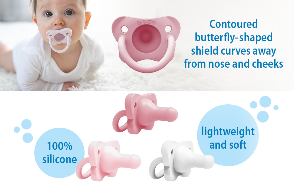 Chupetes (3 uds.) Inicial de (0-6 meses) 100% de silicona - Dr. Brown's HappyPaci