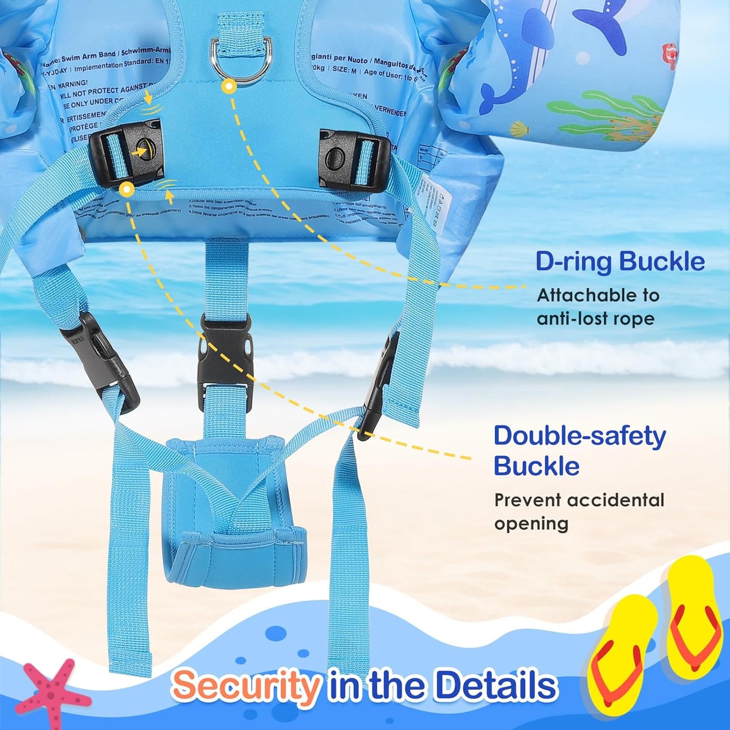 Chaleco/Banda De Natación Ballena Azul 9-22kg - Moko