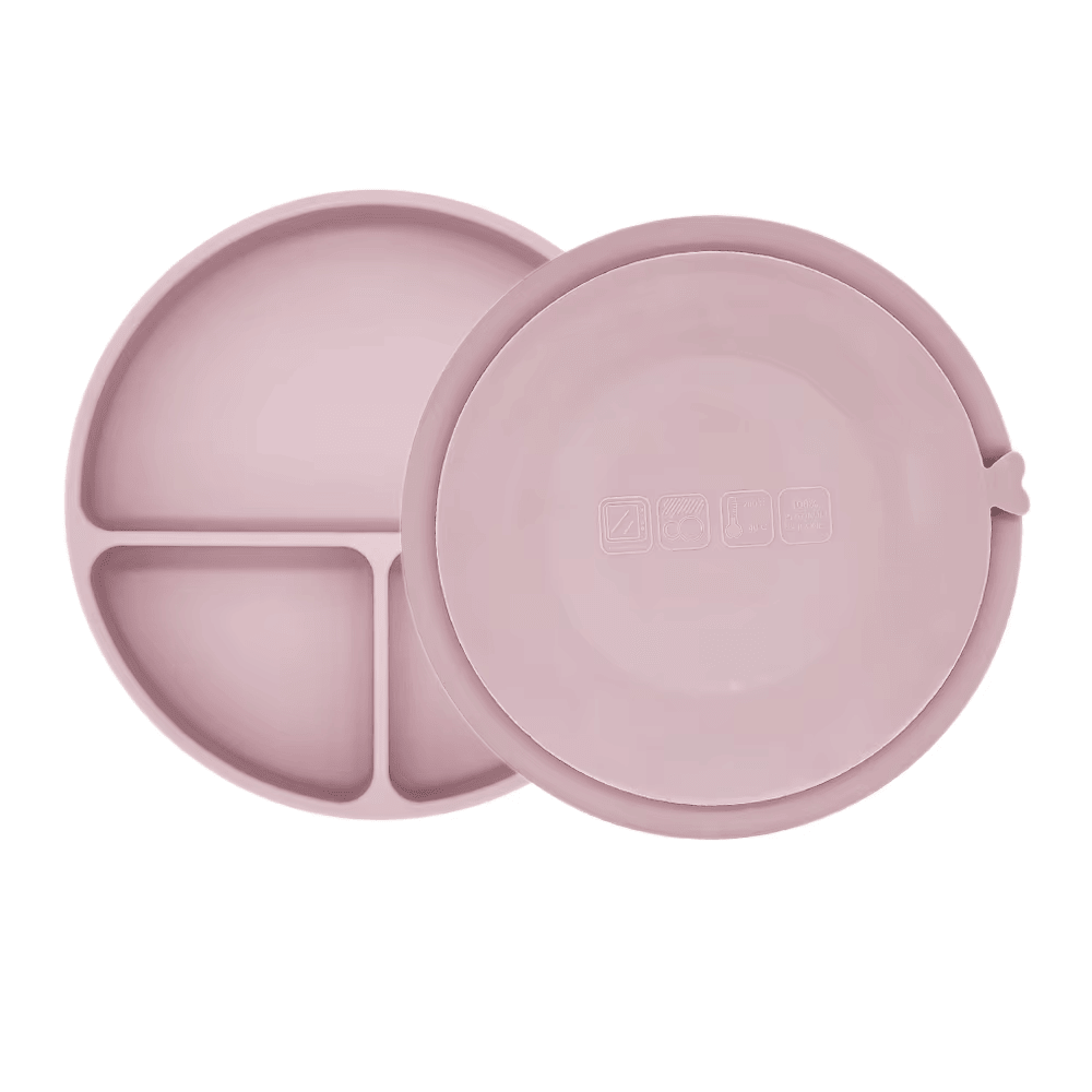 Plato Con Succión Rosa Malva (1 ventosa)