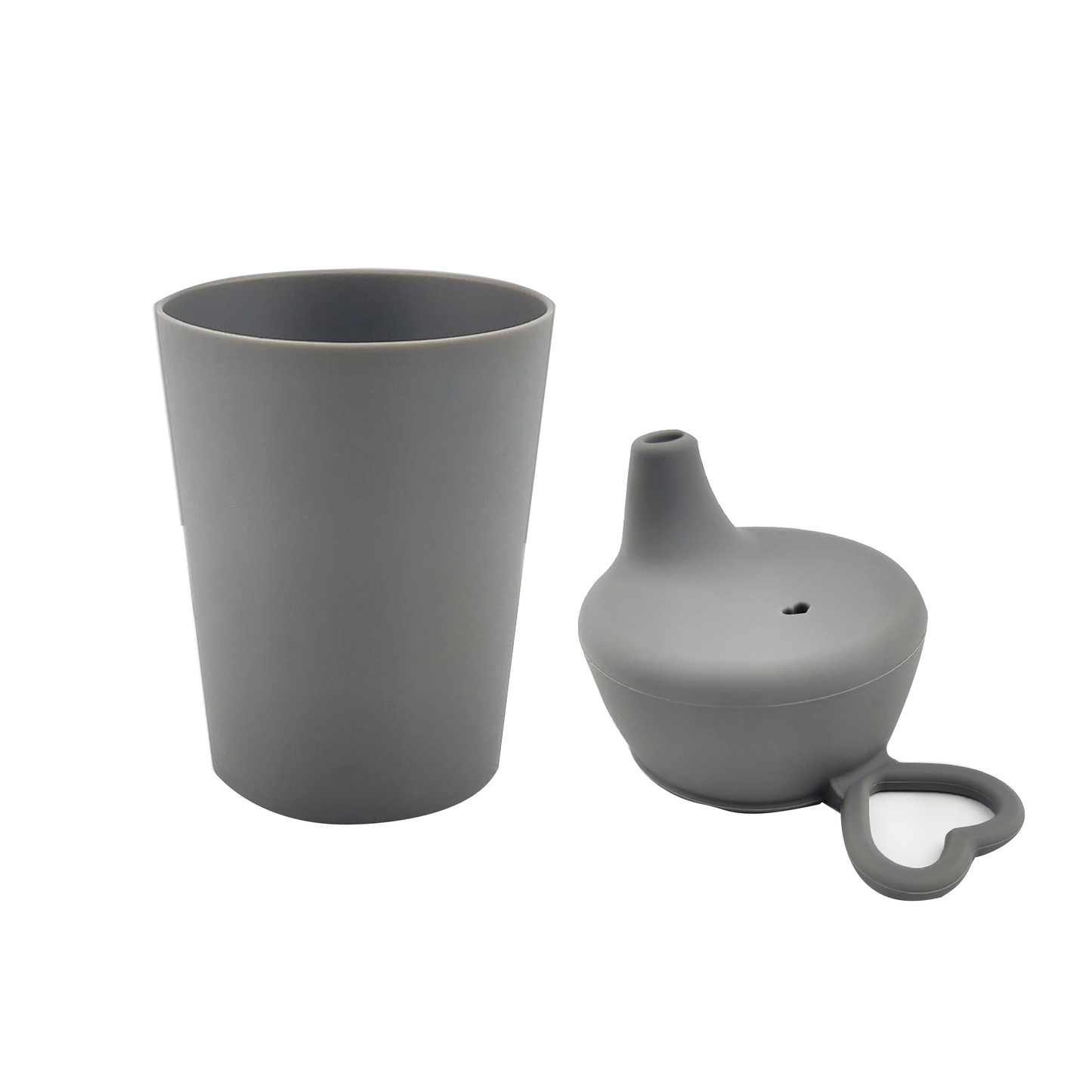 Vaso Con Tapa Gris Claro Amorino