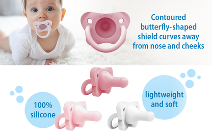 Chupetes (3 uds.) Inicial de (0-6 meses) 100% de silicona - Dr. Brown's HappyPaci