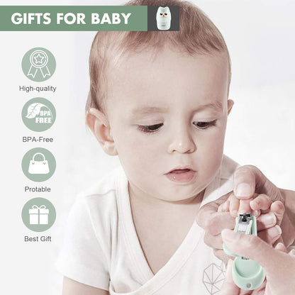 Kit de higiene Búho 4 en 1 para recién nacido Verde