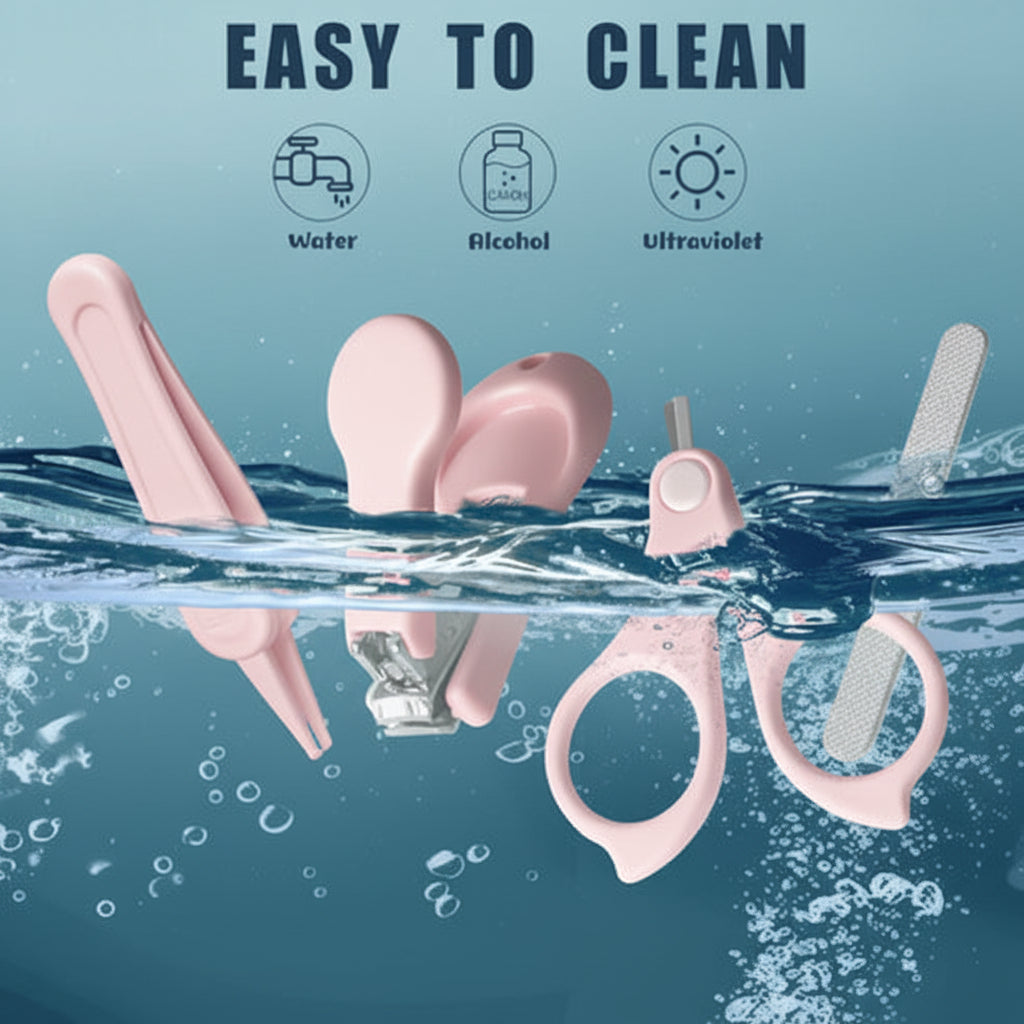 Kit de higiene Búho 4 en 1 para recién nacido Rosa