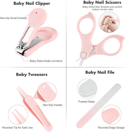 Kit de higiene Búho 4 en 1 para recién nacido Rosa