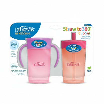 Set Vasos Dr. Brown’s Con Sorbito y Vaso 360 de Entrenamiento