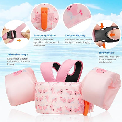 Chaleco/Banda De Natación Ballena Rosa 9-22kg - Moko