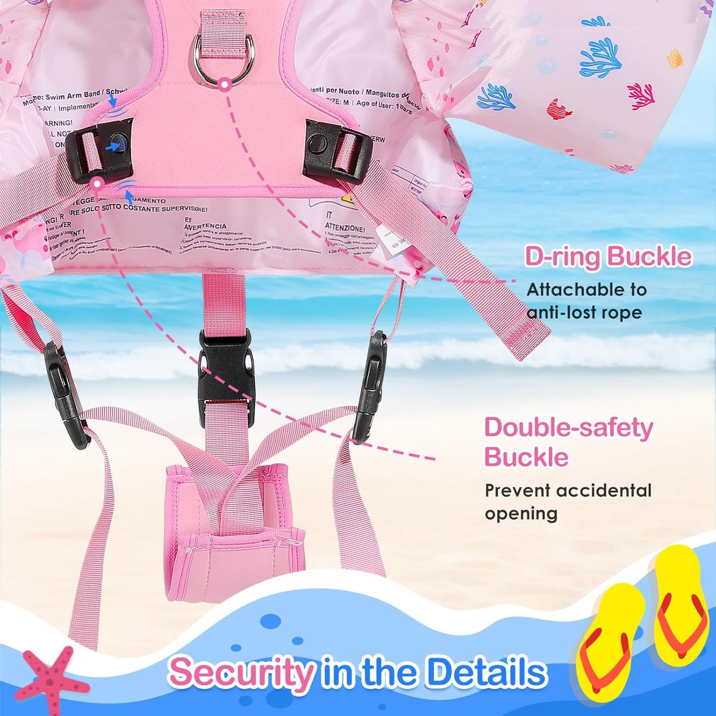 Chaleco/Banda De Natación Ballena Rosa 9-22kg - Moko