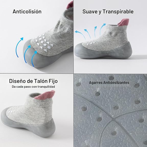 Zapatitos Tipo Calcetín para Bebé Hstyle 12-18 meses – Antideslizantes