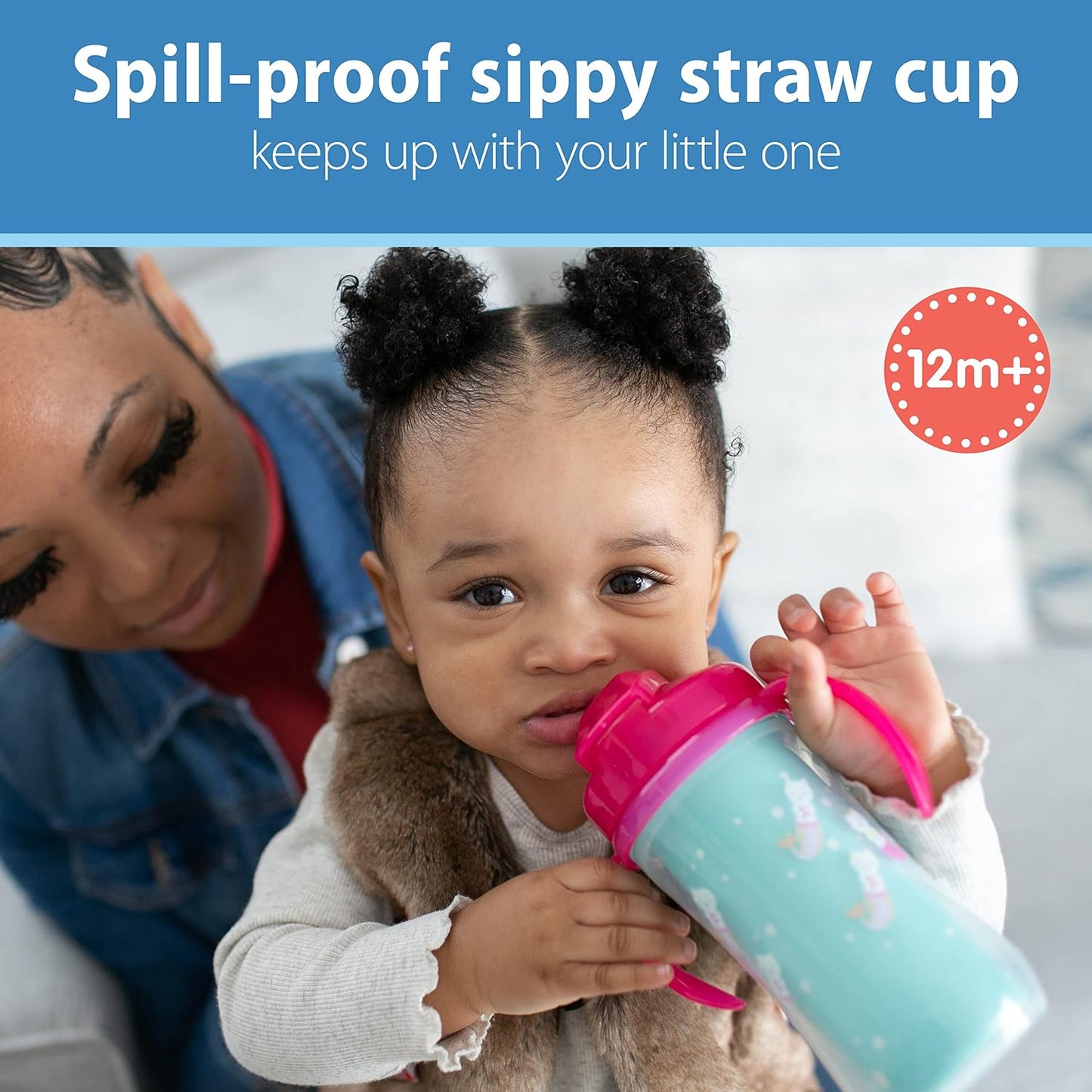 Vaso Antiderrame Milestones con Pajita y Asas +12 meses x2 unidades Dr. Brown's