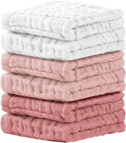 Paquete paños de muselina - x6 unidades (Rosa)