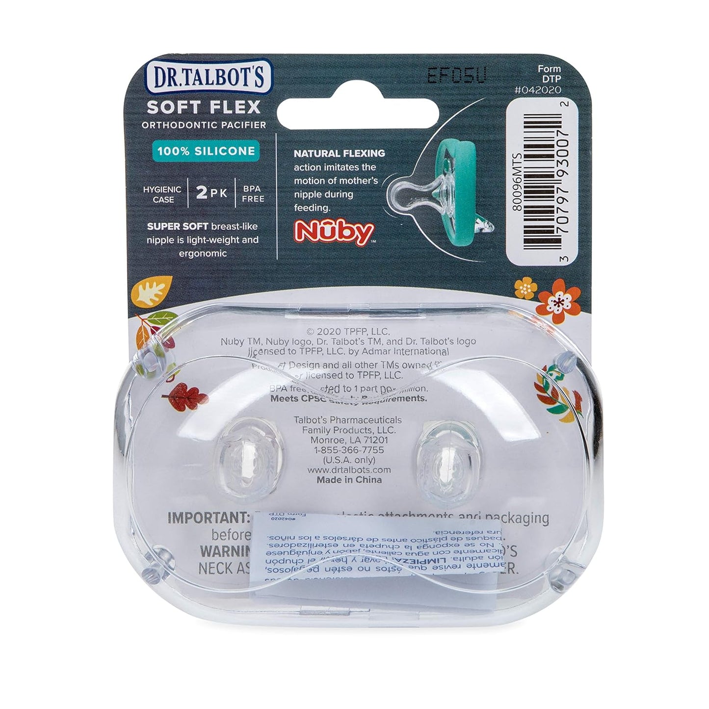 Chupetes de ortodoncia 0-6 meses x2 - Dr. Talbot's