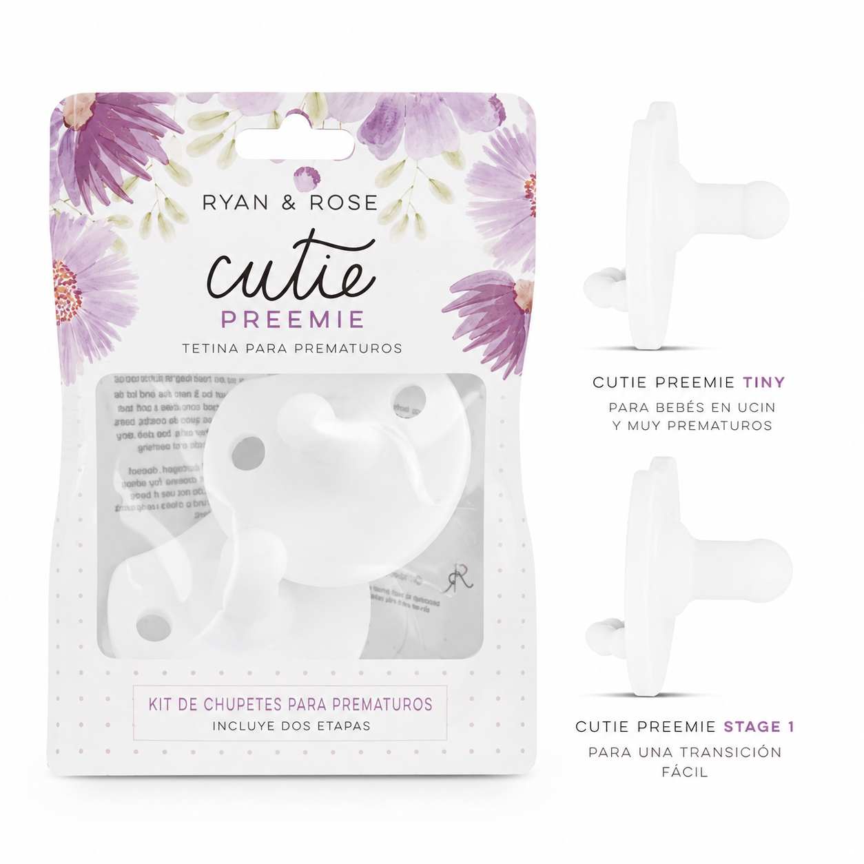 Chupete Ryan & Rose Cutie Kit x2 unidades Prematuro