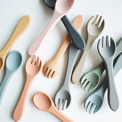 Set Cuchara y Tenedor Gris Claro Amorino