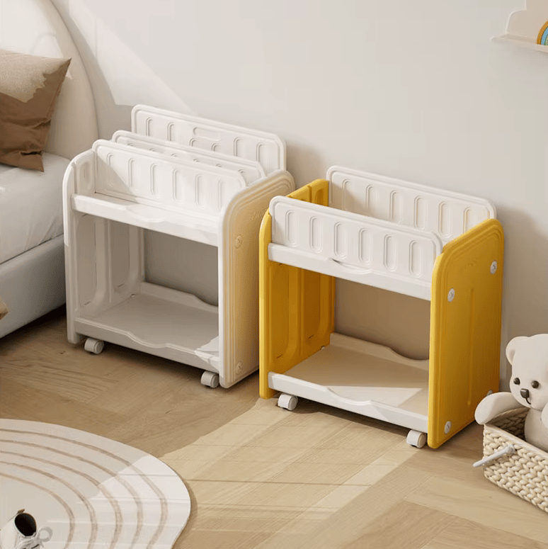 Biblioteca infantil móvil y carrito organizador de juguetes