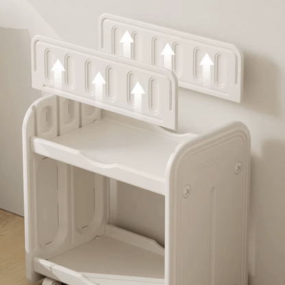 Biblioteca infantil móvil y carrito organizador de juguetes