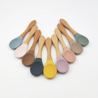 Set Cuchara y Tenedor De Madera Gris Azulado Amorino