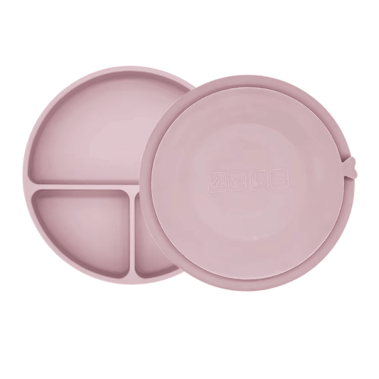 Plato Con Succión Rosa Malva (1 ventosa)