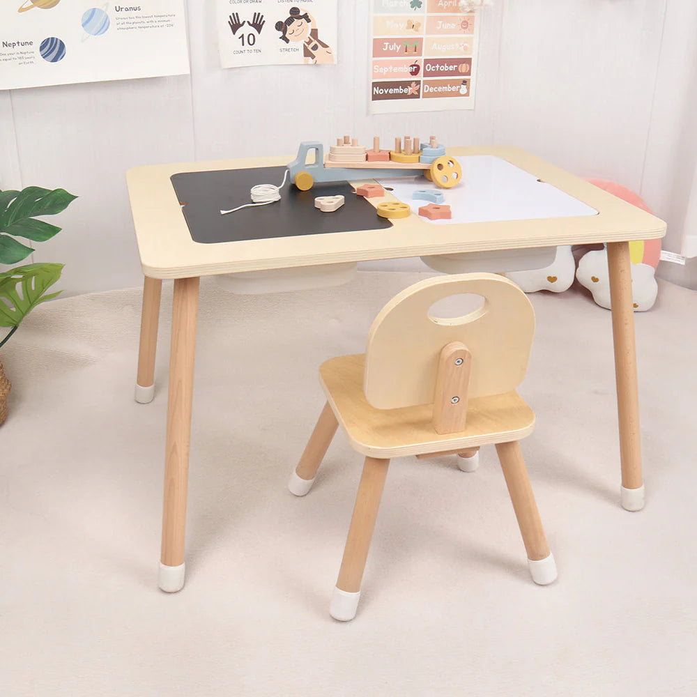 Mesa sensorial Montessori + Silla