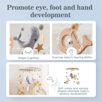 Móvil Ballena de fieltro