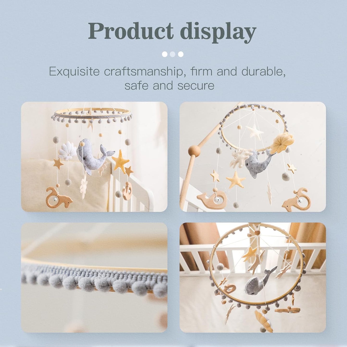 Móvil Ballena de fieltro