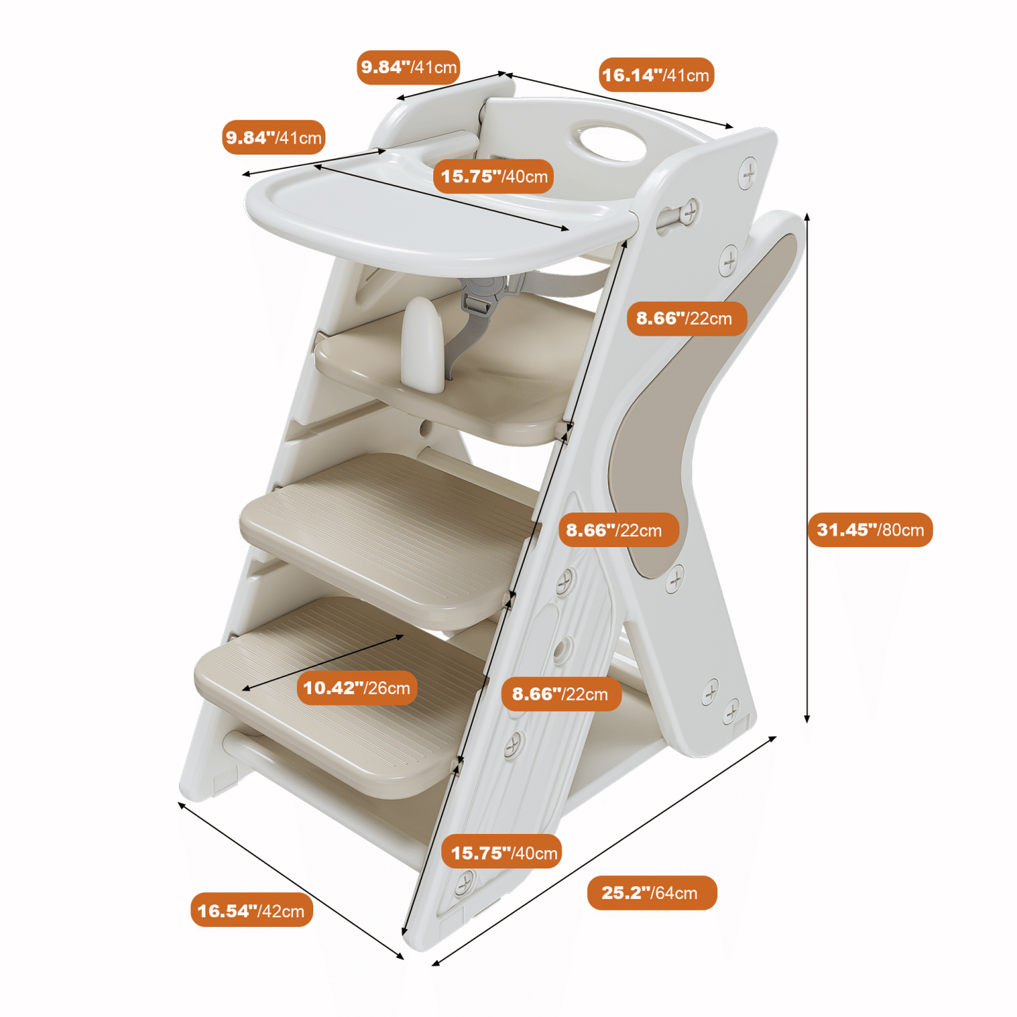 Silla Alta 3 en 1 Convertible - Gris