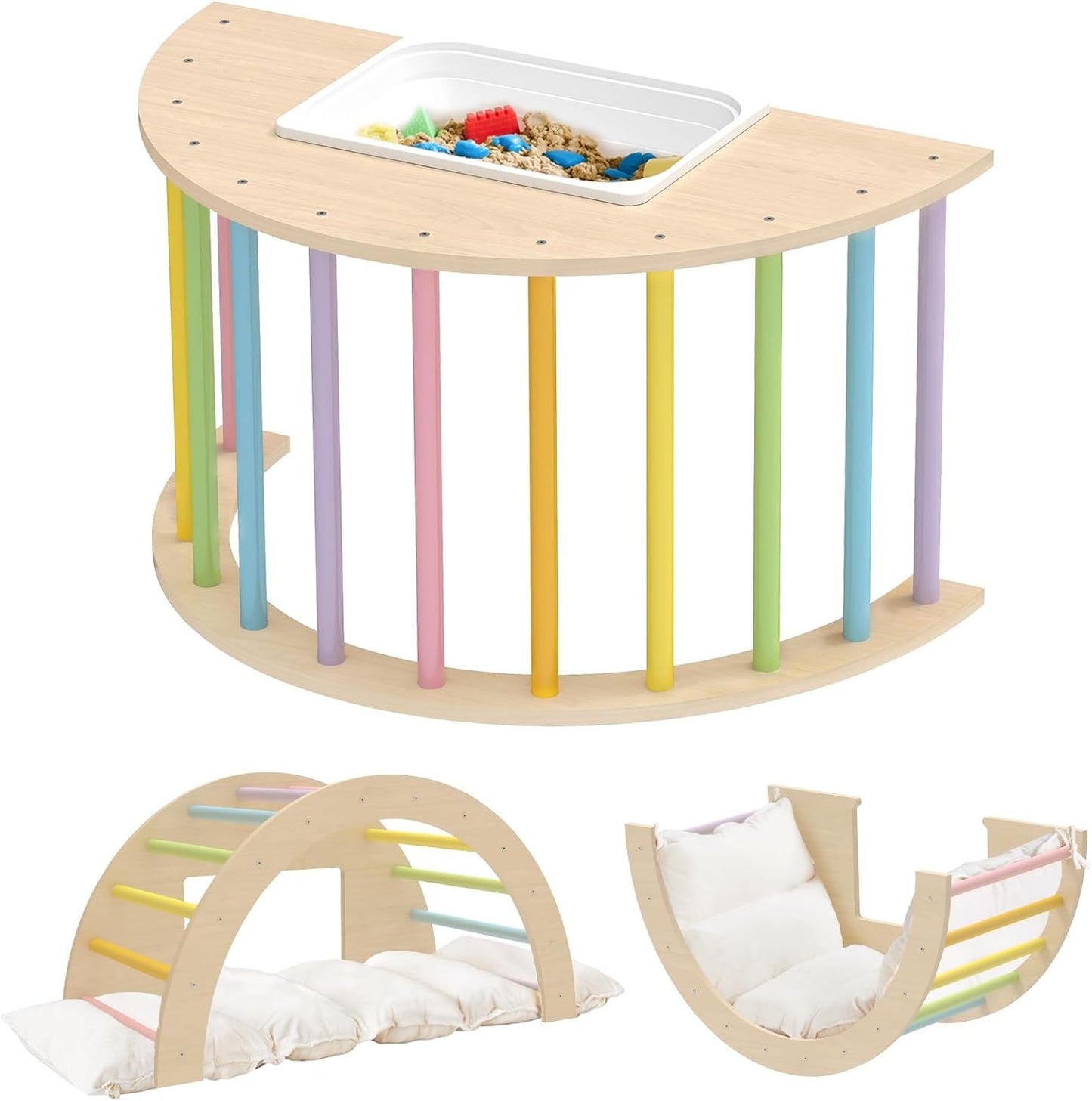 Arco Pikler Multicolor con bandeja sensorial