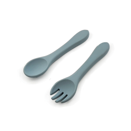 Set Cuchara y Tenedor Gris Azulado Amorino