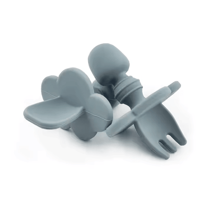 Set Cuchara Y Tenedor (De Entrenamiento) Gris Azulado Amorino