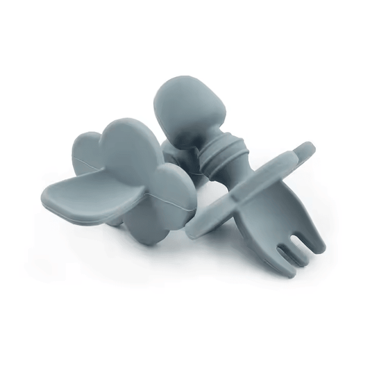 Set Cuchara Y Tenedor (De Entrenamiento) Gris Azulado Amorino