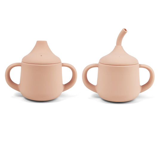 Vaso Antiderrame + 2 Tapas Rosa Viejo Amorino