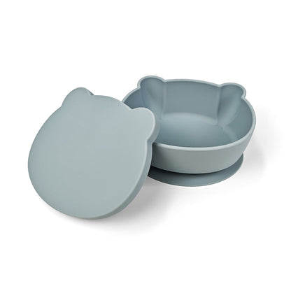 Plato Osito Con Ventosa Gris Azulado Amorino