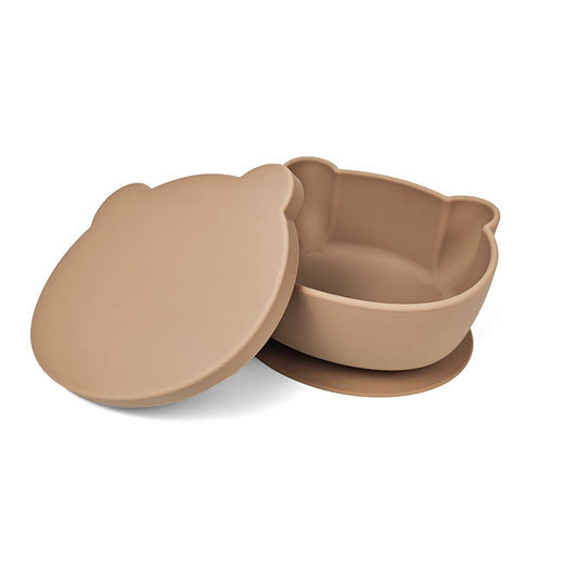 Plato Osito Con Ventosa Taupe Amorino