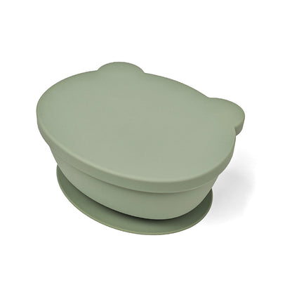 Plato Osito Con Ventosa Verde Salvia Amorino