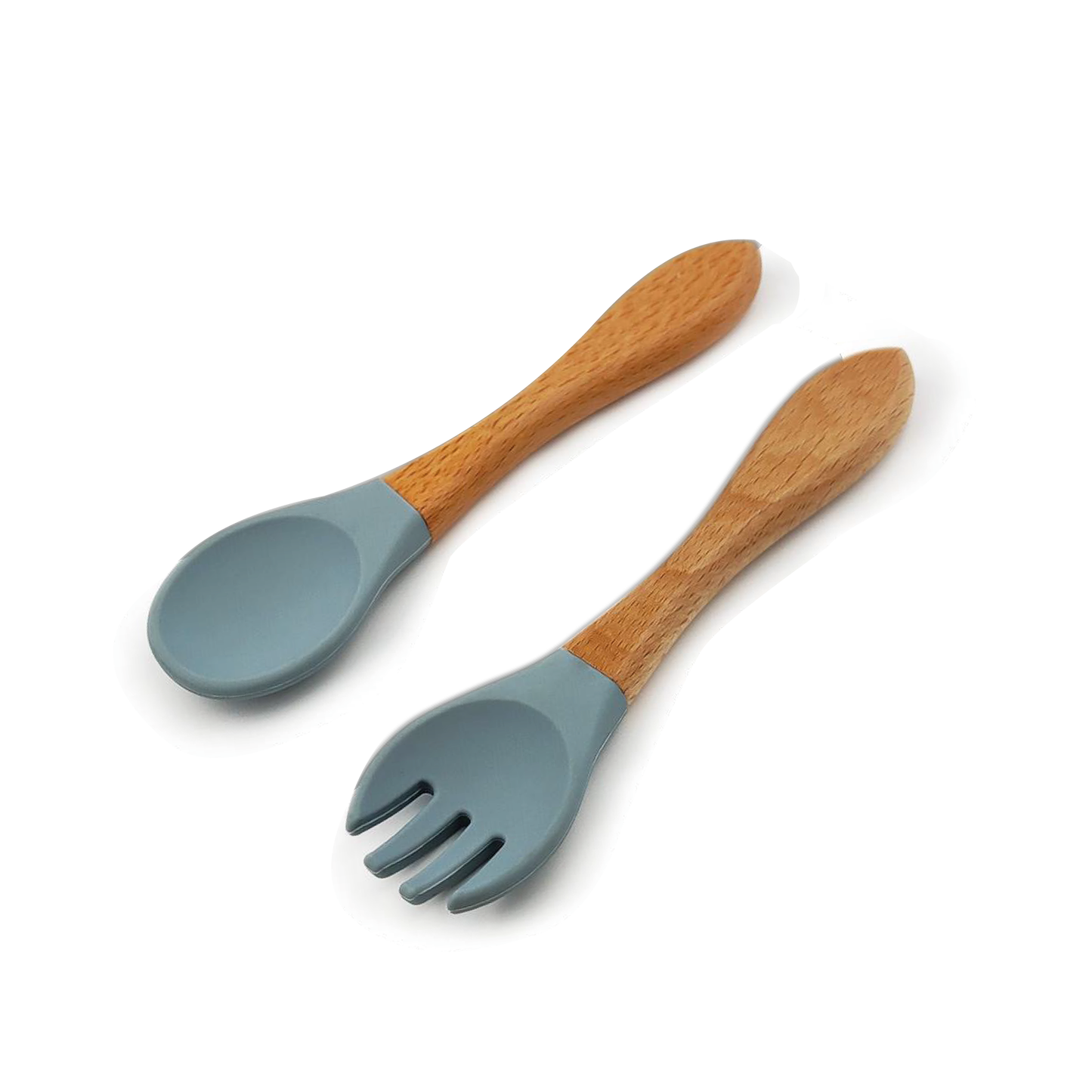 Set Cuchara y Tenedor De Madera Gris Azulado Amorino