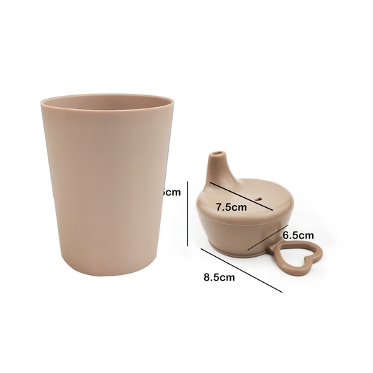 Vaso Con Tapa Taupe Amorino